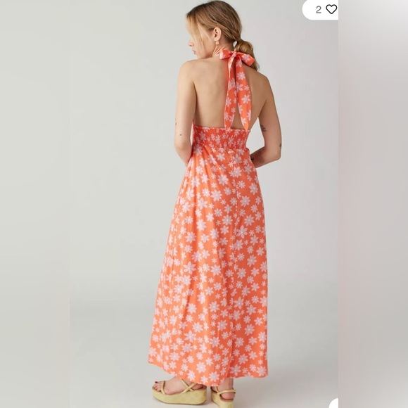 Billabong Hung Up Linen Floral Maxi Dress size Small - Picture 3 of 11